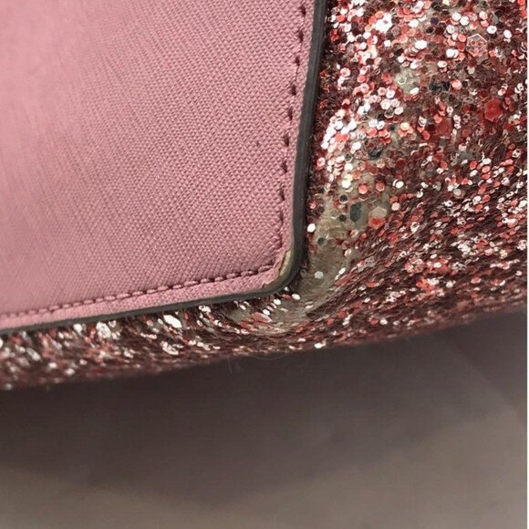 Kate Spade w/ COA  Penny Greta Court Tote Bag Pink Glitter - Picture 8 of 13